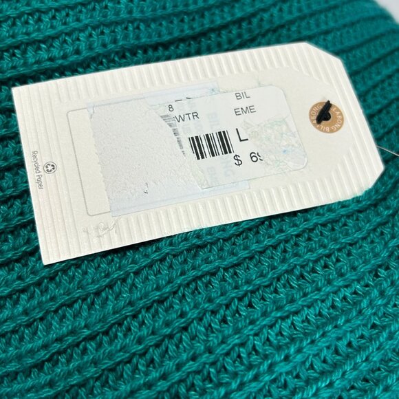 BILLABONG Crop Sweater Sz L Emerald Teal Knit Oversized Long Sleeve Cotton Blend - Picture 14 of 15